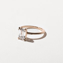 Grace Emerald-Cut Solitaire in 14k Rose Gold – view 2 thumbnail