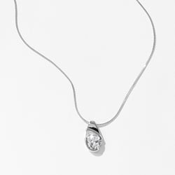 Rhodes Pear Diamond Necklace in 14k White Gold thumbnail