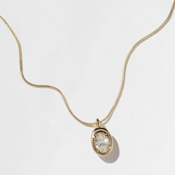 Delphi Oval Diamond Necklace in 14k Yellow Gold thumbnail
