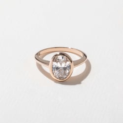 Bailey Oval Solitaire in 14k Rose Gold thumbnail