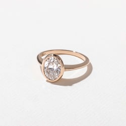 Bailey Oval Solitaire in 14k Rose Gold – view 2 thumbnail
