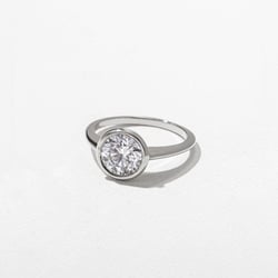 Bailey Round Solitaire in 18k White Gold – view 2 thumbnail