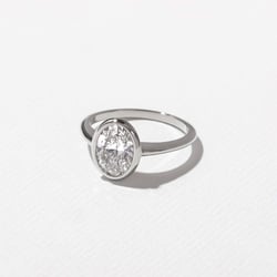 Bailey Oval Solitaire in Platinum – view 2 thumbnail