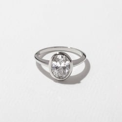 Bailey Oval Solitaire in Platinum thumbnail