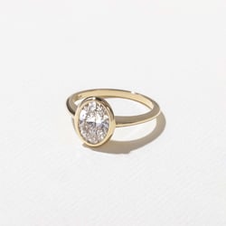 Bailey Oval Solitaire in 18k Yellow Gold – view 2 thumbnail