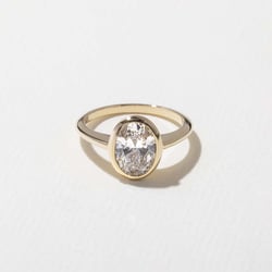 Bailey Oval Solitaire in 18k Yellow Gold thumbnail