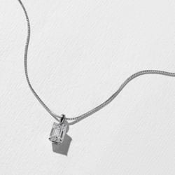 Capri Emerald-Cut Diamond Necklace in 14k White Gold thumbnail