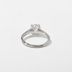 Iris Round Solitaire with Pavé in 14k White Gold – view 4 thumbnail
