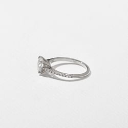 Iris Round Solitaire with Pavé in 14k White Gold – view 3 thumbnail