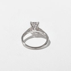 Iris Emerald-Cut Solitaire with Pavé in 14k White Gold – view 4 thumbnail
