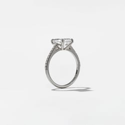 Iris Emerald-Cut Solitaire with Pavé in 18k White Gold – view 5 thumbnail