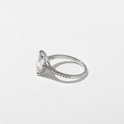 Iris Emerald-Cut Solitaire with Pavé in 18k White Gold – view 3 thumbnail
