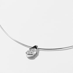 Rhodes Oval Diamond Pendant in 14k White Gold – view 2 thumbnail