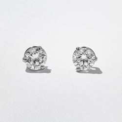 1.00ct Classic Round Diamond Studs in 14k White Gold thumbnail