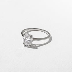 Iris Oval Solitaire in 18k White Gold – view 2 thumbnail