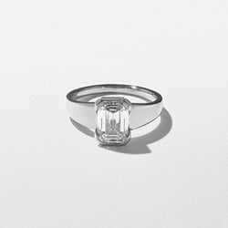Lou Emerald-Cut in Platinum thumbnail