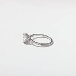 Grace Round Solitaire with Pavé in Platinum – view 3 thumbnail