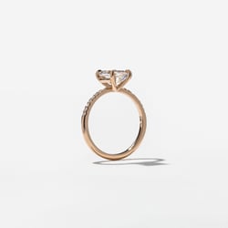 Grace Emerald-Cut Solitaire with Pave in 14k Rose Gold – view 5 thumbnail