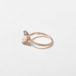 Grace Emerald-Cut Solitaire with Pave in 14k Rose Gold – view 3 thumbnail