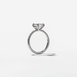 Grace Emerald-Cut Solitaire with Pave in 18k White Gold – view 5 thumbnail
