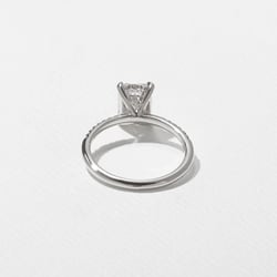 Grace Emerald-Cut Solitaire with Pave in 18k White Gold – view 4 thumbnail