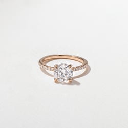 Grace Round Solitaire with Pavé in 14k Rose Gold thumbnail