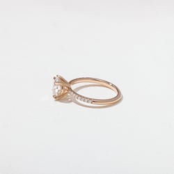 Grace Round Solitaire with Pavé in 14k Rose Gold – view 3 thumbnail