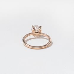 Grace Round Solitaire with Pavé in 14k Rose Gold – view 4 thumbnail