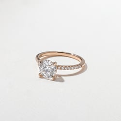 Grace Round Solitaire with Pavé in 14k Rose Gold – view 2 thumbnail