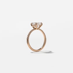 Grace Round Solitaire with Pavé in 14k Rose Gold – view 5 thumbnail