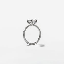 Grace Emerald-Cut Solitaire with Pave in Platinum – view 5 thumbnail