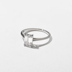 Iris Emerald-Cut Solitaire in 14k White Gold – view 2 thumbnail