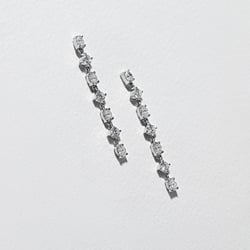 Mixed Diamond Drop Earrings in 14k White Gold – view 2 thumbnail