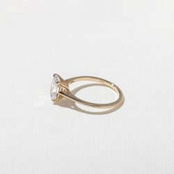 Iris Oval Solitaire in 14k Yellow Gold – view 3 thumbnail