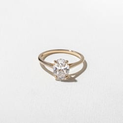 Iris Oval Solitaire in 14k Yellow Gold thumbnail