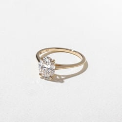 Iris Oval Solitaire in 14k Yellow Gold – view 2 thumbnail