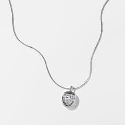 Delphi Heart Diamond Pendant in 14k White Gold – view 3 thumbnail