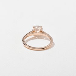 Iris Round Solitaire with Pavé in 14k Rose Gold – view 4 thumbnail