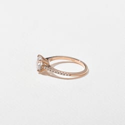 Iris Round Solitaire with Pavé in 14k Rose Gold – view 3 thumbnail