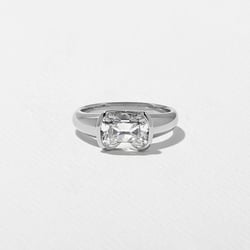 Esme Antique Cushion in 14k White Gold thumbnail