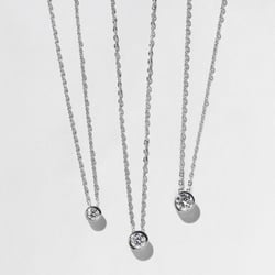 Monaco 0.75ct Bezel-Set Round Diamond Necklace in 14k White Gold – view 4 thumbnail