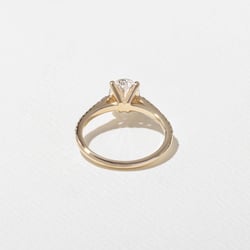 Iris Oval Solitaire with Pavé in 14k Yellow Gold – view 4 thumbnail