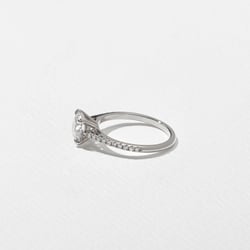 Iris Round Solitaire with Pavé in Platinum – view 3 thumbnail