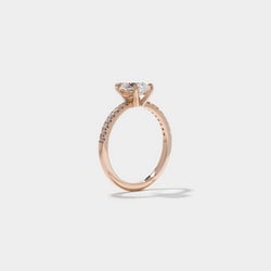 Grace Pear Solitaire with Pavé in 14k Rose Gold – view 5 thumbnail