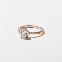 Grace Pear Solitaire with Pavé in 14k Rose Gold – view 2 thumbnail