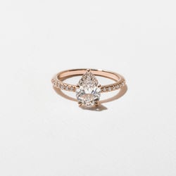 Grace Pear Solitaire with Pavé in 14k Rose Gold thumbnail