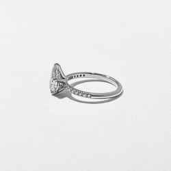 Grace Pear Solitaire with Pavé in 18k White Gold – view 3 thumbnail