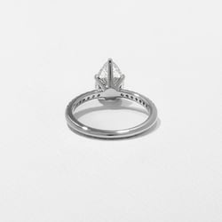 Grace Pear Solitaire with Pavé in 18k White Gold – view 4 thumbnail