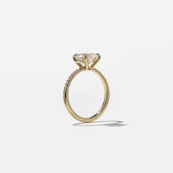 Grace Round Solitaire with Pavé in 14k Yellow Gold – view 5 thumbnail
