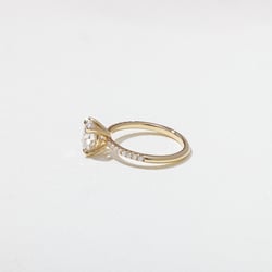 Grace Round Solitaire with Pavé in 14k Yellow Gold – view 3 thumbnail